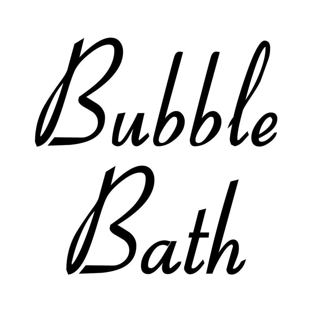 Bubble Bath 4.25w x 3.25h Label | Bathroom Organization | Die Cut Vinyl Decal | Black Retro Font (Sticker Only)