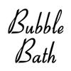Bubble Bath 4.25w x 3.25h Label | Bathroom Organization | Die Cut Vinyl Decal | Black Retro Font (Sticker Only) view 1