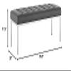 Modway Loft Tufted Large Upholstered Faux Leather Bench in Silver Gray view 3