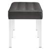 Modway Loft Tufted Large Upholstered Faux Leather Bench in Silver Gray view 4