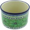 Polmedia Polish Pottery Utensil Jar UNIKAT - Green Pansies Pattern Handmade in Boleslawiec Poland by Ceramika Artystyczna + Certificate of Authenticity view 1