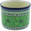 Polmedia Polish Pottery Utensil Jar UNIKAT - Green Pansies Pattern Handmade in Boleslawiec Poland by Ceramika Artystyczna + Certificate of Authenticity view 2