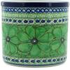 Polmedia Polish Pottery Utensil Jar UNIKAT - Green Pansies Pattern Handmade in Boleslawiec Poland by Ceramika Artystyczna + Certificate of Authenticity view 3
