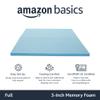 Amazon Basics Full Size Cooling Gel-Infused Memory Foam Mattress Topper, CertiPUR-US Certified, 3 Inches, Blue view 2