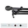 A&F Rod Dcor - Foliage 13/16" Triple Curtain Rod 66-120 inch - Black view 2