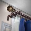 A&F Rod Dcor - Baroque 13/16" Triple Curtain Rod 120-170 inch - Cocoa view 1