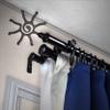 A&F Rod Dcor - Sol 13/16" Triple Curtain Rod 48-84 inch - Black view 1