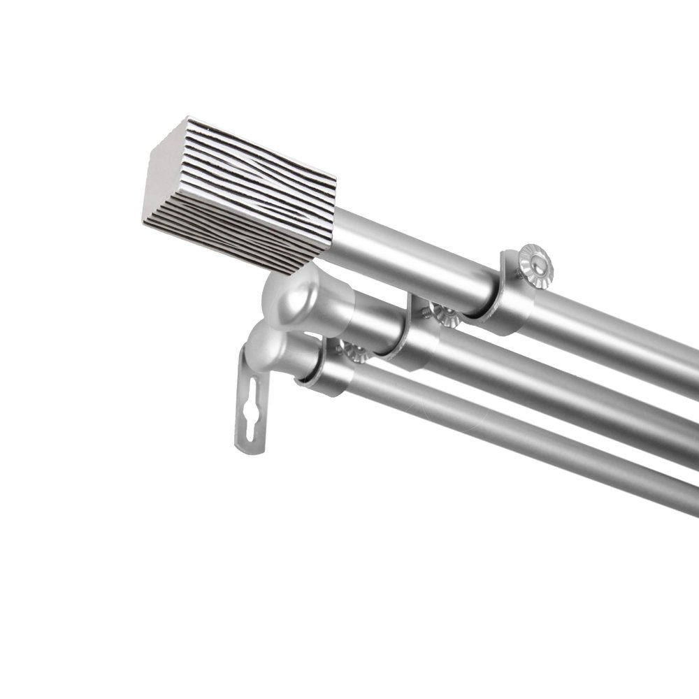 A&F Rod Dcor - Oak 13/16" Triple Curtain Rod 48-84 inch - Satin Nickel