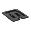 Restaurant Essentials Sixth size slotted cover for polycarbonate food pan, black, comes in each view 1