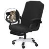 SARAFLORA Office Chair Cover- Large, Black- Removable Computer Cover for with Zipper Universal Rotating Desk High Back Seat Washable Protector Pets view 2