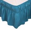 Amuze Bedding Wrap Around Bed Skirts, Easy On/Easy Off 100% Cotton Elastic,400 Thread Count,Solid Ruffled Bed Skirt- Bed Wrap with 15 Inch Tailored Drop,(Twin/Full,Lake Blue) view 1