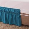 Amuze Bedding Wrap Around Bed Skirts, Easy On/Easy Off 100% Cotton Elastic,400 Thread Count,Solid Ruffled Bed Skirt- Bed Wrap with 15 Inch Tailored Drop,(Twin/Full,Lake Blue) view 2