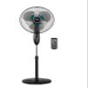 BLACK+DECKER 16" Dual Blade Standing Fan with Remote Control, Oscillating Floor Fan with 3 Speeds, Adjustable Height, 90-Degree Oscillation, 30-Degree Tilt, Shut-Off Timer, BFSD116B, Black view 1