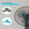 BLACK+DECKER 16" Dual Blade Standing Fan with Remote Control, Oscillating Floor Fan with 3 Speeds, Adjustable Height, 90-Degree Oscillation, 30-Degree Tilt, Shut-Off Timer, BFSD116B, Black view 2