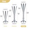 2 Pcs Tabletop Silver Metal Wedding Flower Trumpet Vase, 16.5 inch Table Decorative Centerpiece Artificial Flower Arrangements for Anniversary Ceremony Party Birthday Event Aisle Home Decoration view 4