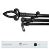 A&F Rod Dcor - Scepter 13/16" Triple Curtain Rod 120-170 inch - Black view 2