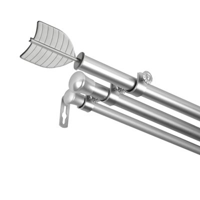A&F Rod Dcor - Tail 13/16" Triple Curtain Rod 66-120 inch - Satin Nickel