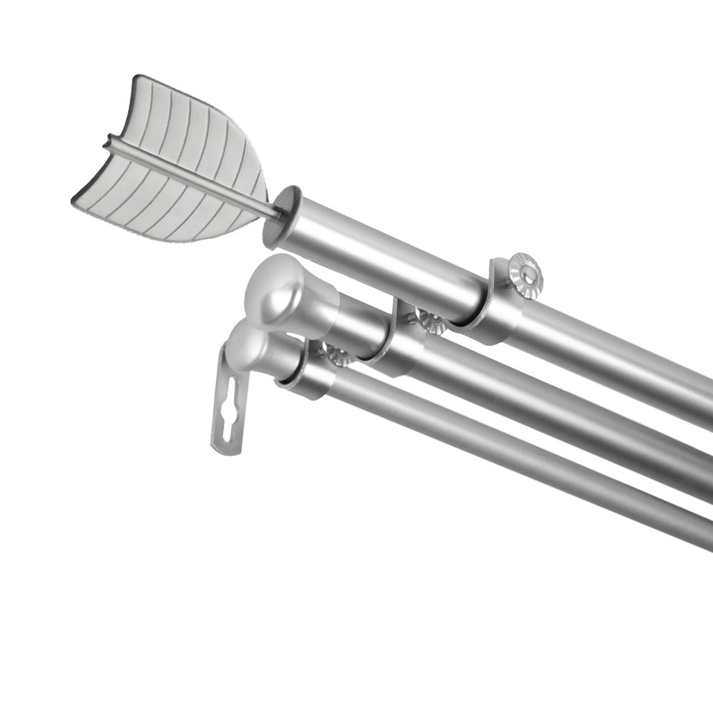 A&F Rod Dcor - Tail 13/16" Triple Curtain Rod 66-120 inch - Satin Nickel
