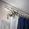 A&F Rod Dcor - Cylinder 13/16" Triple Curtain Rod 48-84 inch - Satin Nickel view 1