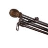 A&F Rod Dcor - Foliage 13/16" Triple Curtain Rod 48-84 inch - Cocoa view 1