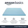 Amazon Basics Cooling Gel-Infused Memory Foam Mattress Topper, CertiPUR-US Certified, 3 inches, Queen, Blue view 2