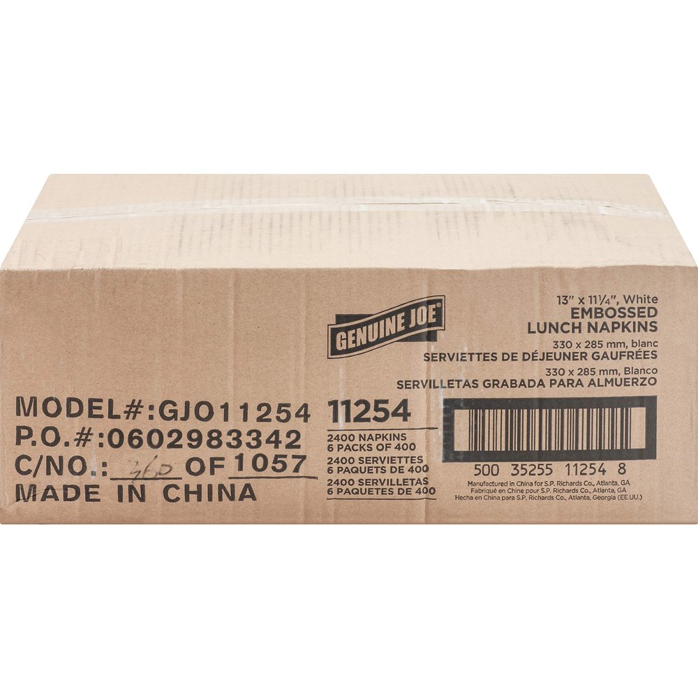 Genuine Joe 1-ply Embossed Lunch Napkins (Pack of 2400)