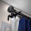 A&F Rod Dcor - Bead 13/16" Triple Curtain Rod 120-170 inch - Black view 1