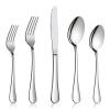 60-Piece Silverware Flatware Set, E-far Stainless Steel Dinner Cutlery Utensil Set Service for 12, Suitable for Home/Restaurant/Hotel/Party, Simple Design, Mirror Finished - Dishwasher Safe view 1