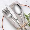 60-Piece Silverware Flatware Set, E-far Stainless Steel Dinner Cutlery Utensil Set Service for 12, Suitable for Home/Restaurant/Hotel/Party, Simple Design, Mirror Finished - Dishwasher Safe view 3