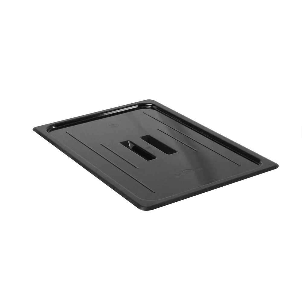 Restaurant Essentials Full size solid cover for polycarbonate food pan, black, comes in each