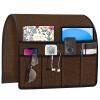 Joywell Recliner Organizer with 6 Pockets Armchair Caddy Remote Control Holder for Couch Armrest Organiser Non Slip Sofa Arm Chair Caddie Storage for Magazine, Tablet, Phone, iPad, Brown view 1