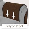 Joywell Recliner Organizer with 6 Pockets Armchair Caddy Remote Control Holder for Couch Armrest Organiser Non Slip Sofa Arm Chair Caddie Storage for Magazine, Tablet, Phone, iPad, Brown view 4