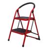 Platform Bench Industrial Ladder Climb Stool Folding Ladder Step Stool, Stepladder 2 Step Platform Home Kitchen Tool, Portable Multipurpose Ladder Metal Frame Rubber Hand Grip Anti-Slip Pedal, Red view 1