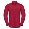 Russell Collection Mens Easy Care Tailored Poplin Shirt (S) (Convoy Gray) view 4