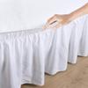 1 Wrap Around Bed Skirt, Elastic Dust Ruffles, Easy Fit Wrinkle and Fade Resistant Pattern Solid 100% Egyptian Cotton 500 TC , Hotel Quality Fabric, 7 inch Drop Length, Size King, white view 2