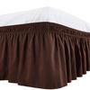 Amuze Bedding Wrap Around Bed Skirts, Easy On/Easy Off 100% Cotton Elastic,400 Thread Count,Solid Ruffled Bed Skirt- Bed Wrap with 29 Inch Tailored Drop,(Queen,Chocolate) view 1