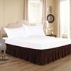 Amuze Bedding Wrap Around Bed Skirts, Easy On/Easy Off 100% Cotton Elastic,400 Thread Count,Solid Ruffled Bed Skirt- Bed Wrap with 29 Inch Tailored Drop,(Queen,Chocolate) view 2