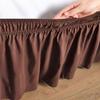 Amuze Bedding Wrap Around Bed Skirts, Easy On/Easy Off 100% Cotton Elastic,400 Thread Count,Solid Ruffled Bed Skirt- Bed Wrap with 29 Inch Tailored Drop,(Queen,Chocolate) view 3