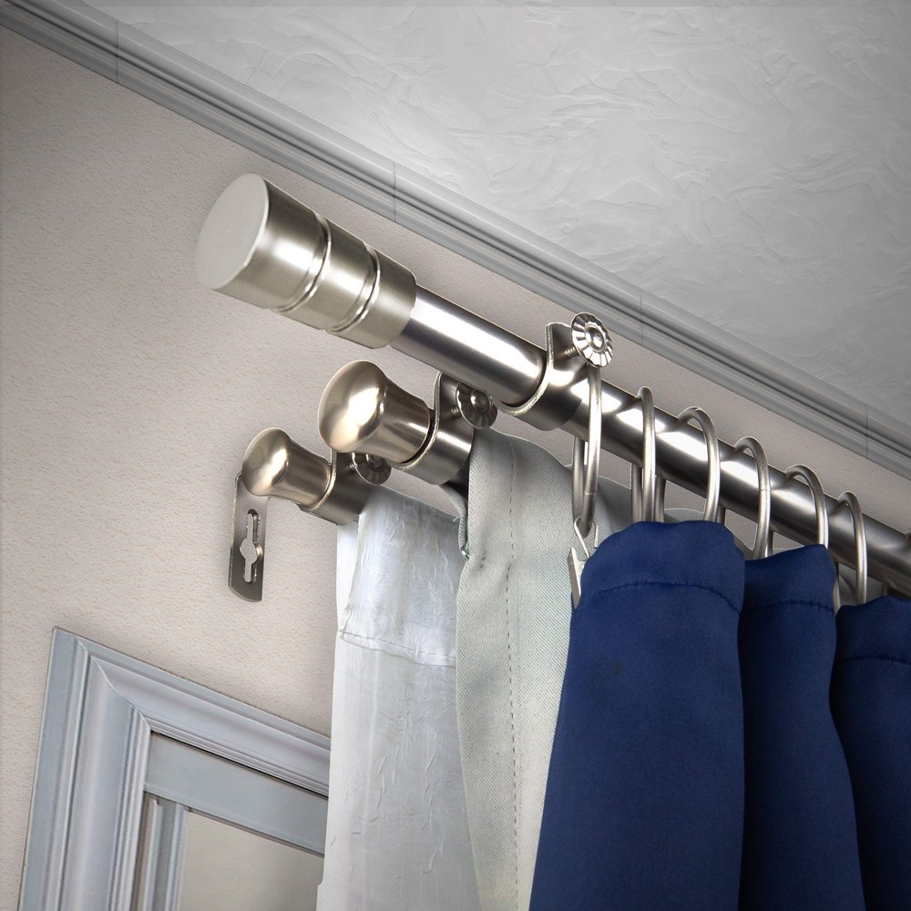A&F Rod Dcor - Grayson 13/16" Triple Curtain Rod 120-170 inch - Satin Nickel