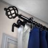 A&F Rod Dcor - Medusa 13/16" Triple Curtain Rod 120-170 inch - Black view 1