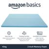 Amazon Basics King Mattress Topper, Cooling Gel-Infused, CertiPUR-US Certified, 2 Inches, Blue view 2