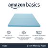 Amazon Basics Twin Mattress Topper, Cooling Gel-Infused, CertiPUR-US Certified, 2 Inches, Blue view 2