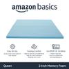 Amazon Basics Queen Cooling Gel-Infused Memory Foam Mattress Topper for Better Sleep, CertiPUR-US Certified, 2 inches, Blue view 2