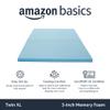 Amazon Basics Twin XL Cooling Gel-Infused Memory Foam Mattress Topper, CertiPUR-US Certified, 3 Inches, Blue view 2