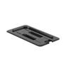 Restaurant Essentials Quarter size slotted cover for polycarbonate food pan, black, comes in each view 1