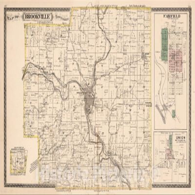 Brookville Township, Franklin County, Indiana Property Map 1882 - Historical Map Print - 70in x 44in