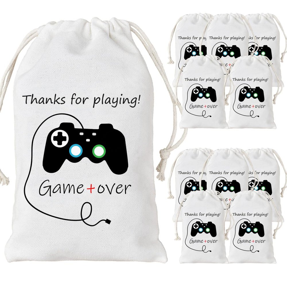 Kreatwow 12 Pack Video Game Party Bags Gaming Party Favor Bags Supplies for Birthday Party Supplies