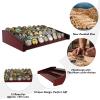 ASmileIndeep 12 Rows Military Challenge Coin Holder Display Case Holds 90-100 Coins, Solid Wood Army Coin Rack Display Stand for Desktop, Mahogany view 2