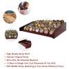 ASmileIndeep 12 Rows Military Challenge Coin Holder Display Case Holds 90-100 Coins, Solid Wood Army Coin Rack Display Stand for Desktop, Mahogany view 3