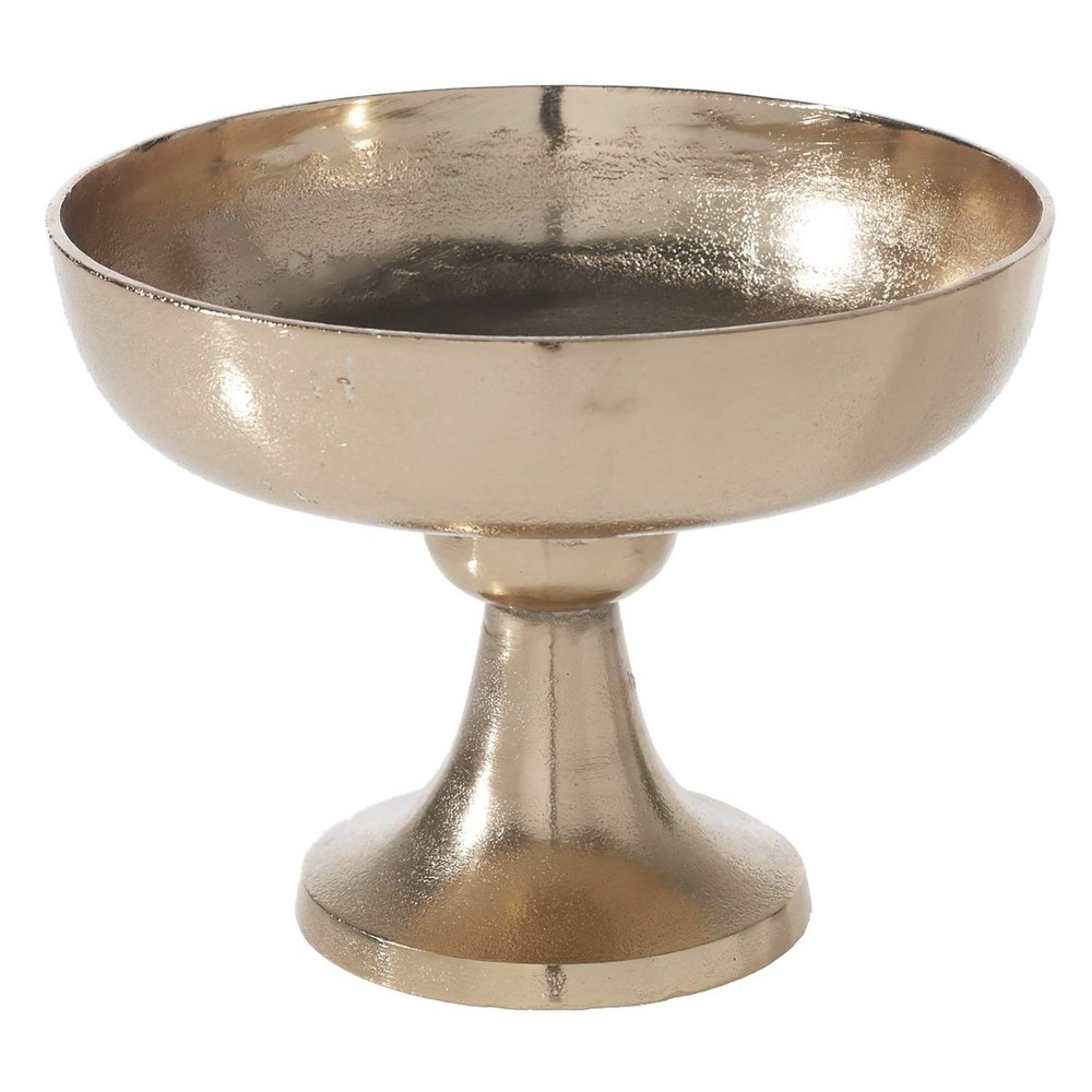 Accent Decor Vienna Metal Compote Vase, 9.5 in x 9.5 in x 7 in, Round Shape, Ideal for Plants and Flowers